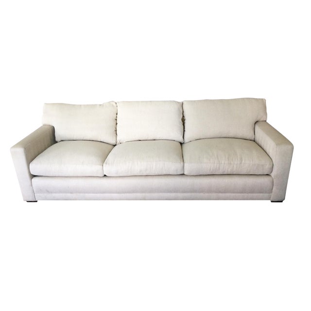A. Rudin Contemporary Ivory Cream Upholstered Sofa Chairish