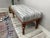 Wood Rug Print Fabric Upholstered Padded Ottoman Bench For Sale - Image 7 of 10