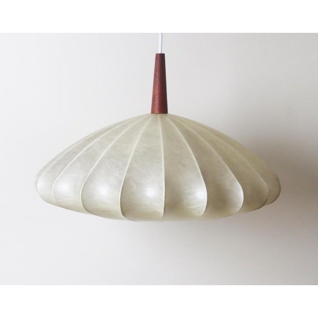 Metal Cocoon Flower Pendant Lamp attributed to Friedel Brauer for Goldkant, 1960s For Sale - Image 7 of 16