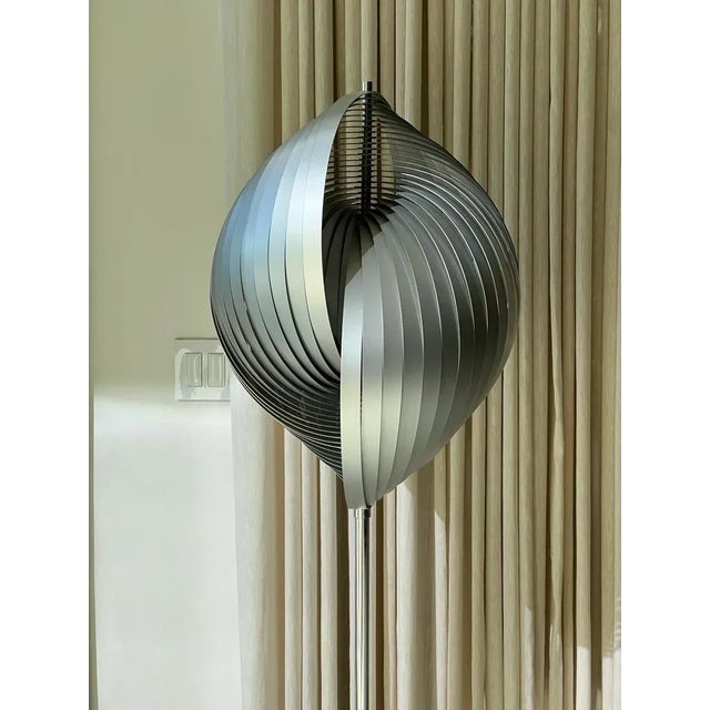 Mid-Century Modern 1960s French Steel Spiral Floor Lamp by Henri Mathieu For Sale - Image 3 of 5