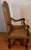 1900 Antique French Carved Walnut Throne Arm Chair / New Leather Upholstery For Sale - Image 10 of 15