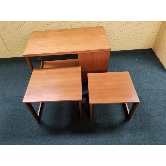 McIntosh MidCentury Modern “Tristor” Teak Nesting Coffee Table 3 Pc