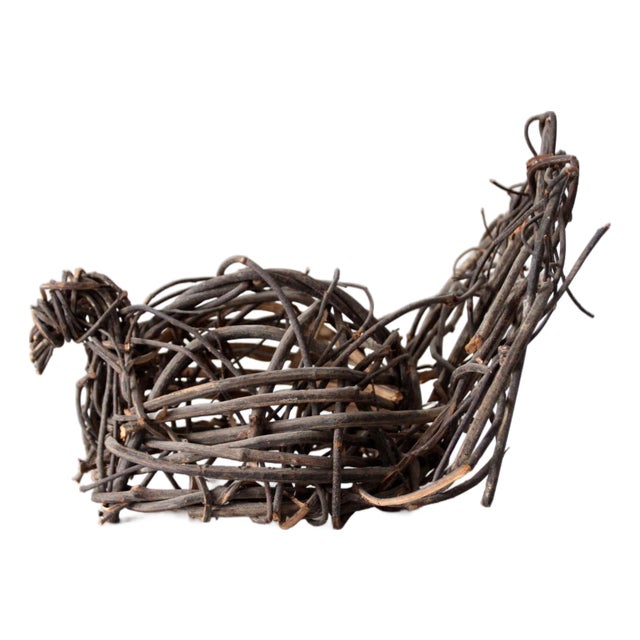 Vintage Woven Grapevine Turkey Folk Art Sculpture For Sale