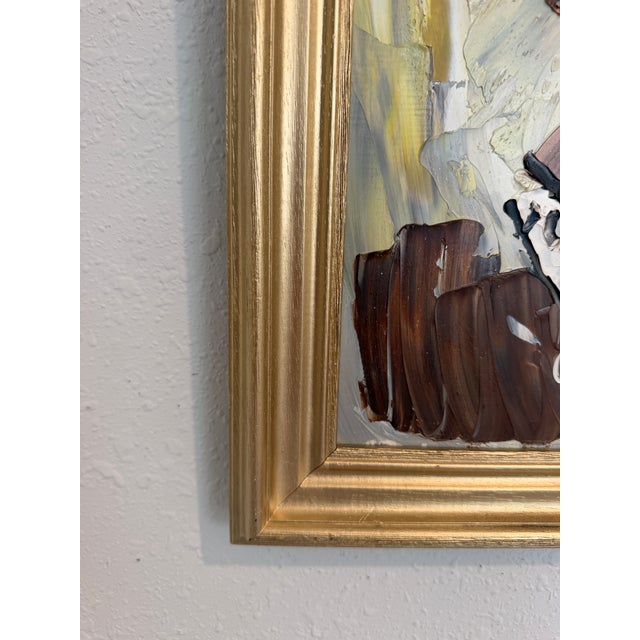 Paint 1982 Morris Katz (1931–2010) Original Oil Painting Clown Impasto Palette Knife For Sale - Image 7 of 12