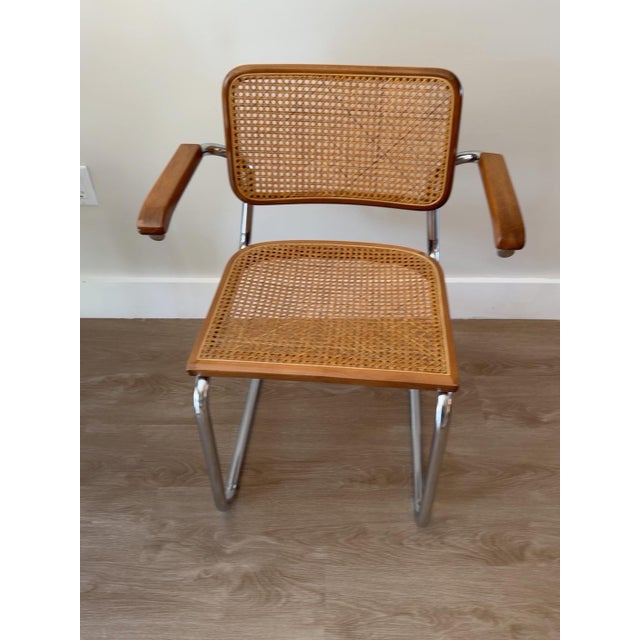1970s Italian Cesca B64-Style Cane & Chrome Armchairs, Set of 4 For Sale - Image 10 of 10