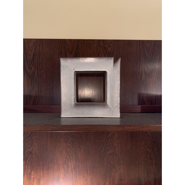 Vintage Square Glazed Ceramic Vase by Alessio Tasca, 1970s For Sale - Image 6 of 13