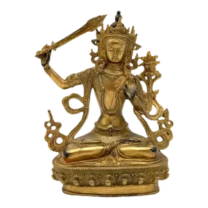 19th Century Tibetan Gilt Bronze Figure of the Manjushri Bodhisattva