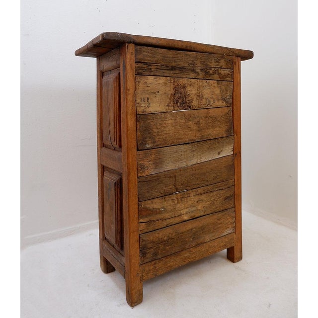 Early 19th Century Rustic Wooden Cabinet with Carved Panel Door and Iron Hardware, Spain For Sale - Image 15 of 17