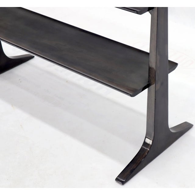 Mid 20th Century Mid 20th Century Two-Tier Custom Height Gloss Finish Free Standing Shelf For Sale - Image 5 of 9