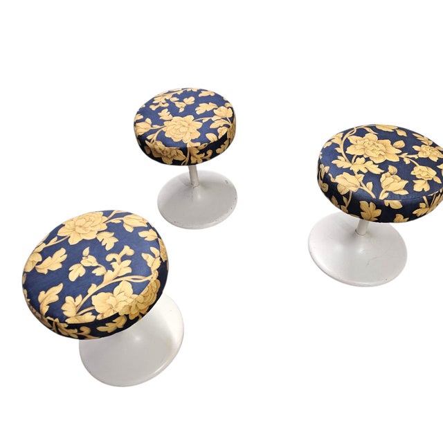 Blue Stools from Lusch, 1970s, Set of 3 For Sale - Image 8 of 13