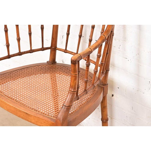 Baker Furniture Faux Bamboo and Cane Regency Armchair, 1960s For Sale - Image 9 of 13