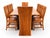42” x 84” Live edge rustic walnut table with a Craftsman style base Evergreen live edge chairs leather seat x 2 Carolina...