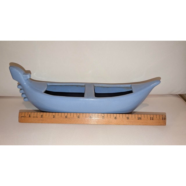 1950s 1950s Blue Gondola Ceramic Planter For Sale - Image 5 of 7
