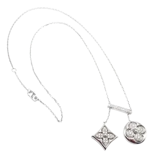 Louis Vuitton Blossom Diamond White Gold Pendant Link Necklace
