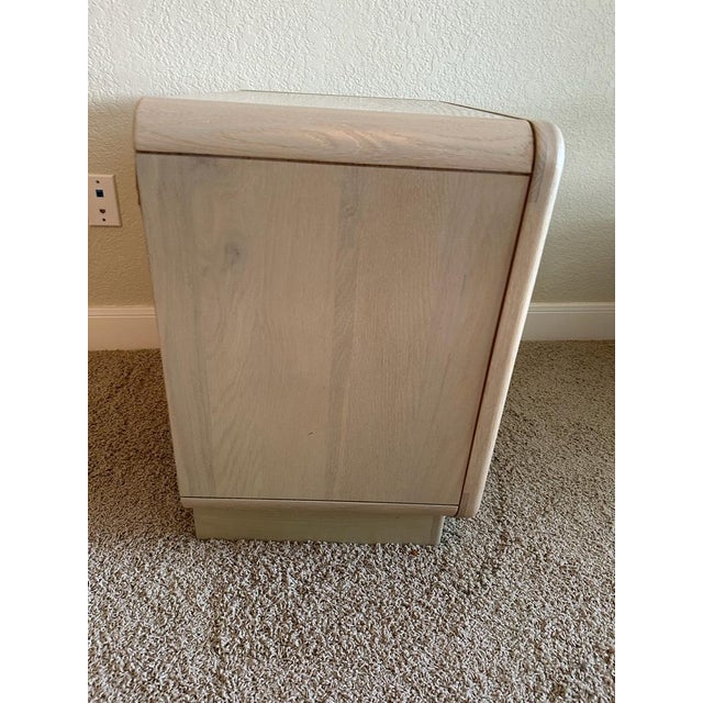 Vintage Keller Bleached Wood Nightstand With Integrated Pulls For Sale In Austin - Image 6 of 8