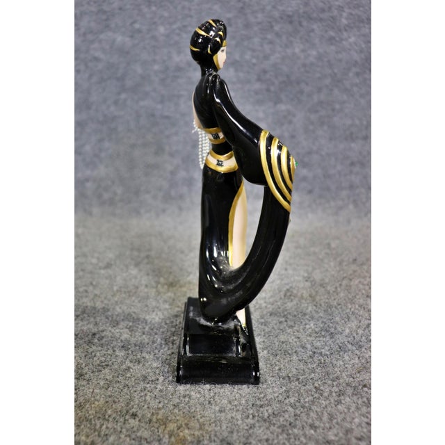 2000 - 2009 Signed Erte Art Deco Glamourous Female Figurine Franklin Mint For Sale - Image 5 of 10