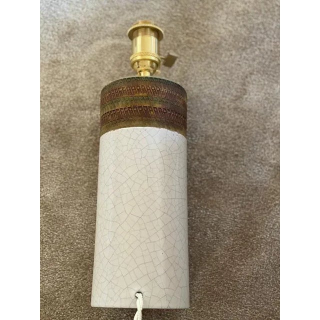 Metal White and Brown Ceramic Table Lamp from Bitossi, 1960s For Sale - Image 7 of 9