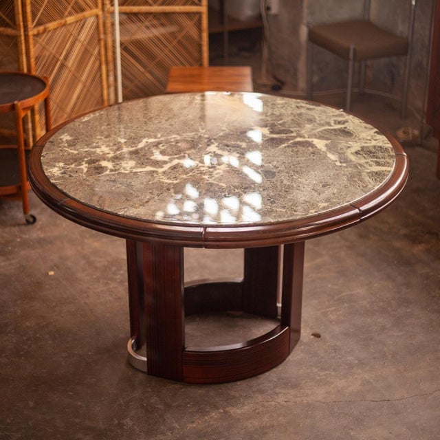 Brutalist Marble & Rosewood Dining Table, 1970s For Sale - Image 15 of 15