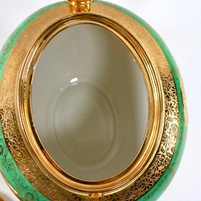 Mid-20th Century LeMieux China 24k Gold Encrusted Porcelain Teapot With Mint Green Band For Sale In Cincinnati - Image 6 of 12