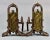 1910s Large Arts & Crafts Hammered Iron and Brass Andirons - Pair For Sale - Image 5 of 10