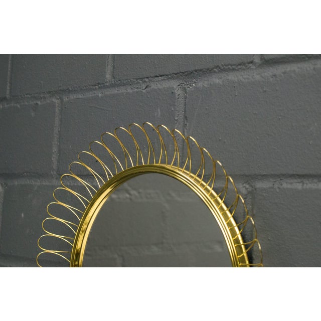 Small Spiral Brass Mirror, 1950s For Sale - Image 4 of 5