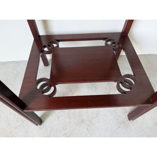1960’s Vintage Chinese-Style Carved Mahogany Side Table With Pierced Gallery Top For Sale In Miami - Image 6 of 12