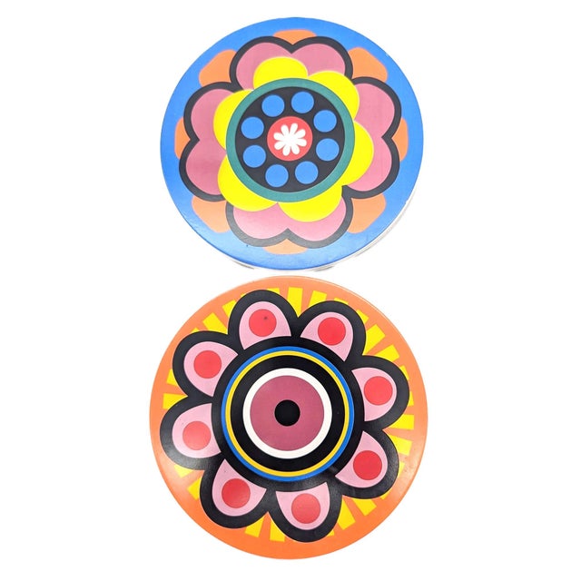 Textile Vintage Ceramic Trivets, a Pair For Sale - Image 7 of 9