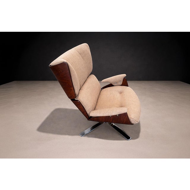 Brazilian Modern "Paulistana" Armchair With Ottoman by Jorge Zalszupin, C. 1959 - Lot 802a For Sale - Image 12 of 18