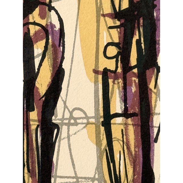 Yellow Henry Moore (British 1898-1986) Thirteen Standing Figures Lithograph Print, 1958 For Sale - Image 8 of 11