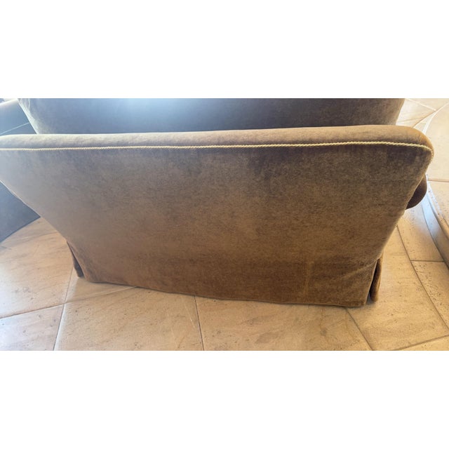 Traditional Silk Velvet Loveseat For Sale - Image 3 of 4