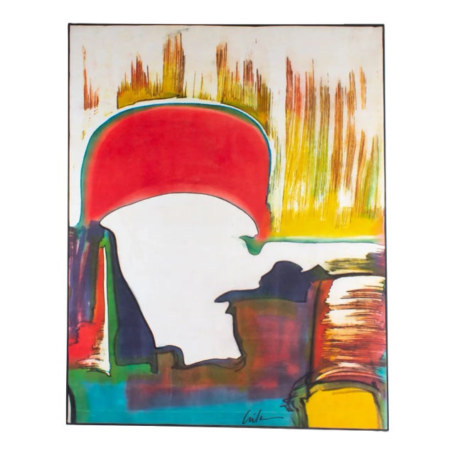 Abstract Batik Signed by Harry Hilson For Sale