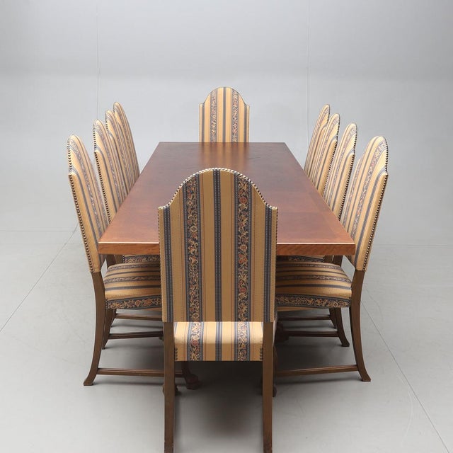 Brown Neo-Baroque Dining Suite in Oak, 1950s, Set of 11 For Sale - Image 8 of 8