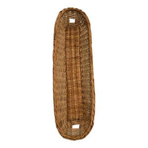 Early 20th Century French Rattan Baguette Bread Basket. Serving or Display Pc. For French Country, Rustic European, Cottage Core or Farmhouse Decor