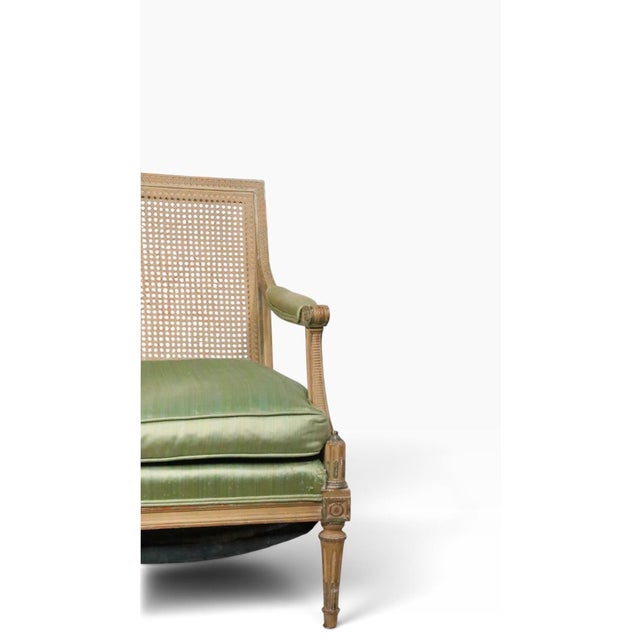 Vintage French Style Caned Back Settee For Sale - Image 9 of 15