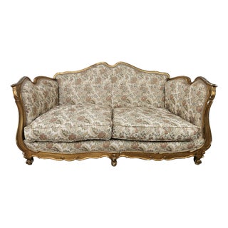 20th Century Italian Baroque Style Sofa in Carved and Gilded Wood For Sale
