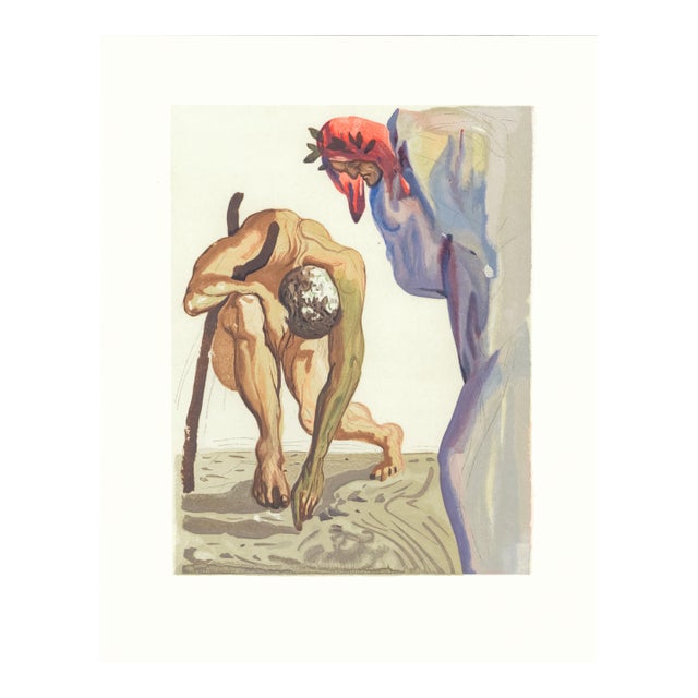 Original engraving from Salvador Dalí’s "The Divine Comedy" published by Editions d’Art Les Heures Claires, Paris, in...