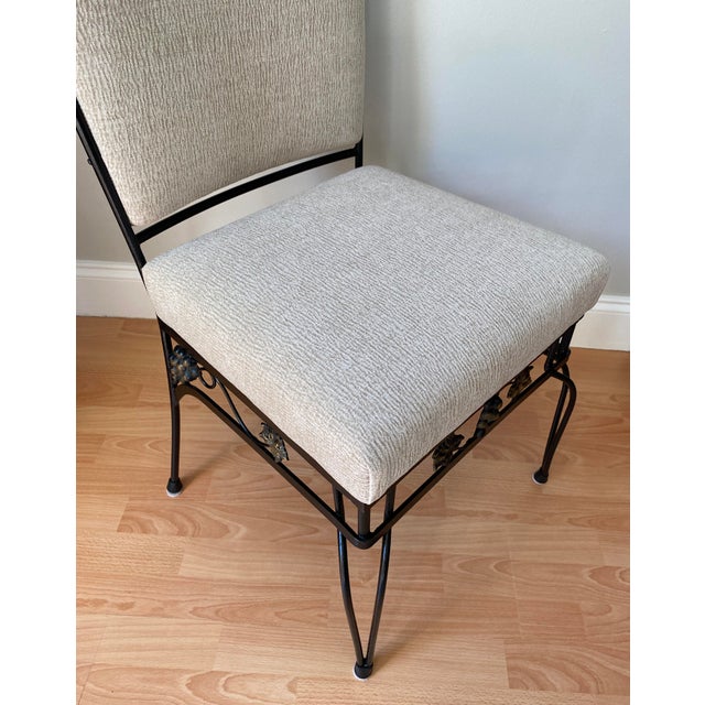 Edgar Brandt Style French Art Deco Wrought Iron Dining Table & 6 Chairs For Sale - Image 11 of 13