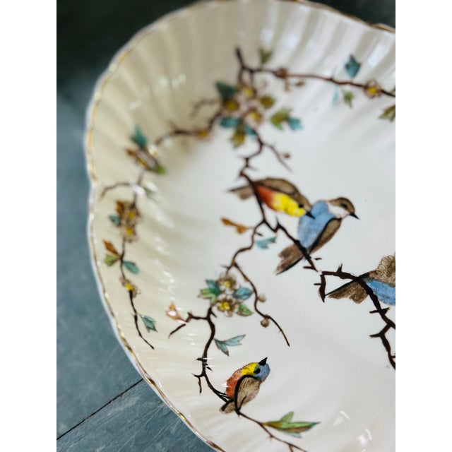 Late 19th Century Antique Porcelain Bowl With Bird Motif For Sale - Image 5 of 6