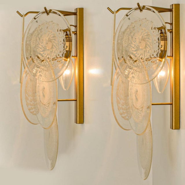 Glass Disc Wall Lights attributed to Vistosi, Italy, 1960s, Set of 2 For Sale - Image 13 of 16