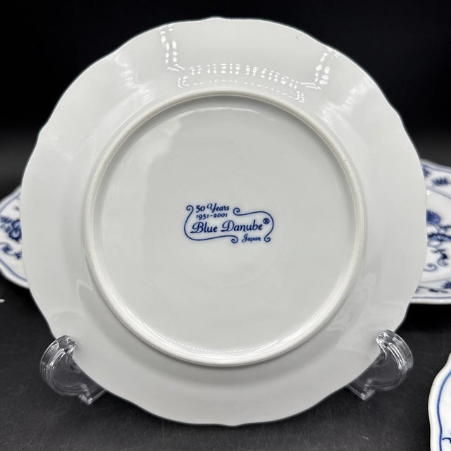 Blue Danube Vintage MCM Blue Danube Onion China Bread Plates- Set of 4 For Sale - Image 4 of 4