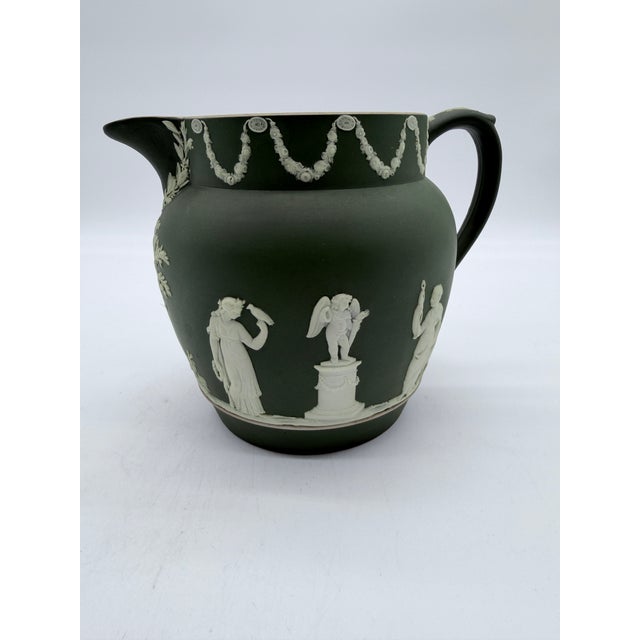 Antique Olive Green Wedgwood Jasperware Pitcher England, Circa 1891–1908 For Sale - Image 15 of 18
