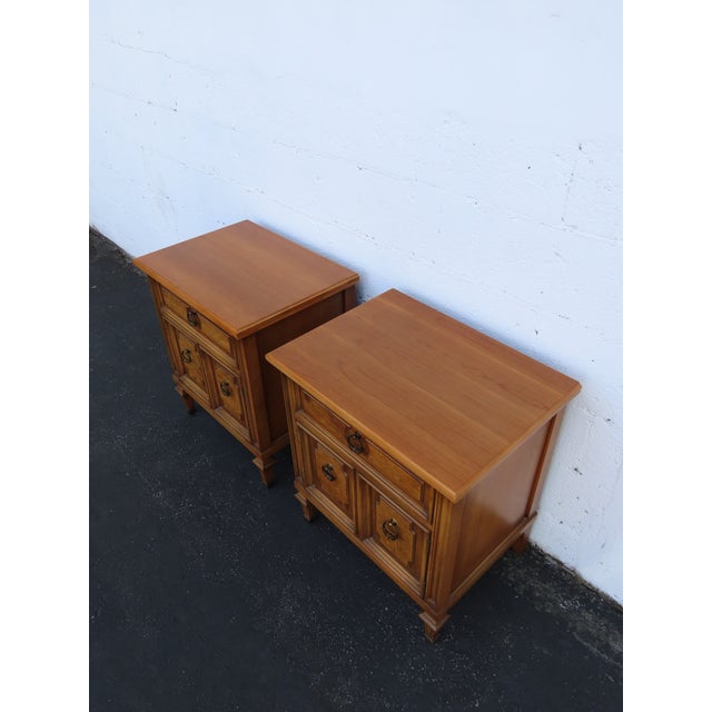 Burlwood Nightstands Bedside Side End Tables a Pair 6907 For Sale - Image 10 of 16