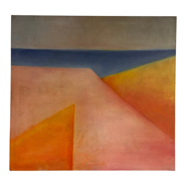 Large Vintage Contemporary Abstract Oil Painting 36 X 33 For Sale