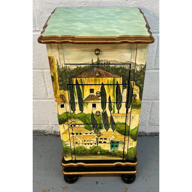 Bring old-world charm and romantic elegance to your space with this Vintage Hand-Painted Tuscan-Style Jewelry Tower...