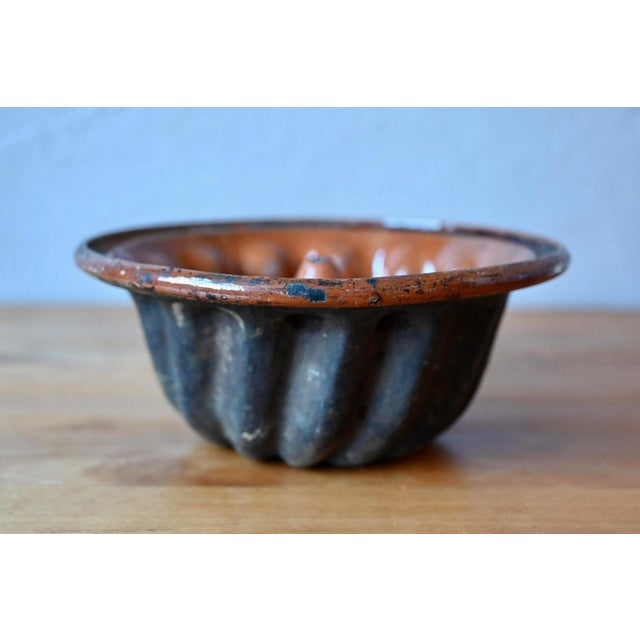 Antique Glazed Terracotta Kougelhopf Mold, Alsace, 19th Century For Sale - Image 3 of 6