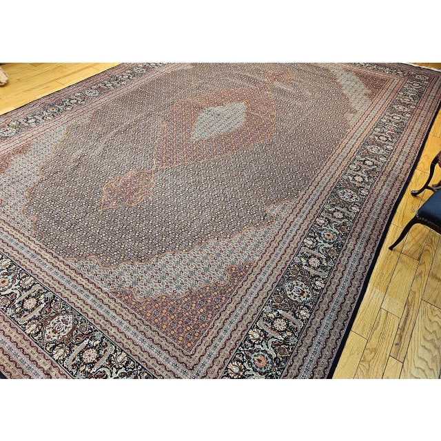 Red Early 20th Century Tabriz Mahi Rug For Sale - Image 8 of 18
