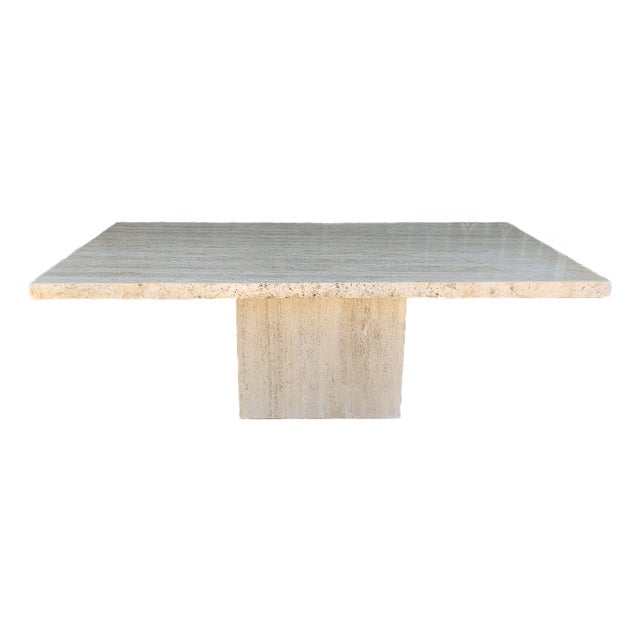 1970s Italian Travertine Dining Table For Sale