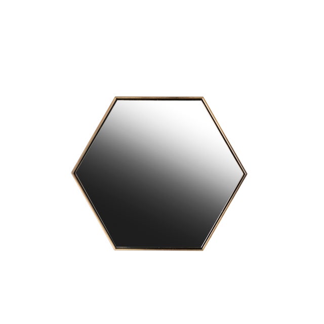 Not Yet Made - Made To Order Italian Large Hexagonal Cassiopeia Wall Mirror in Burnished Metal For Sale - Image 5 of 5