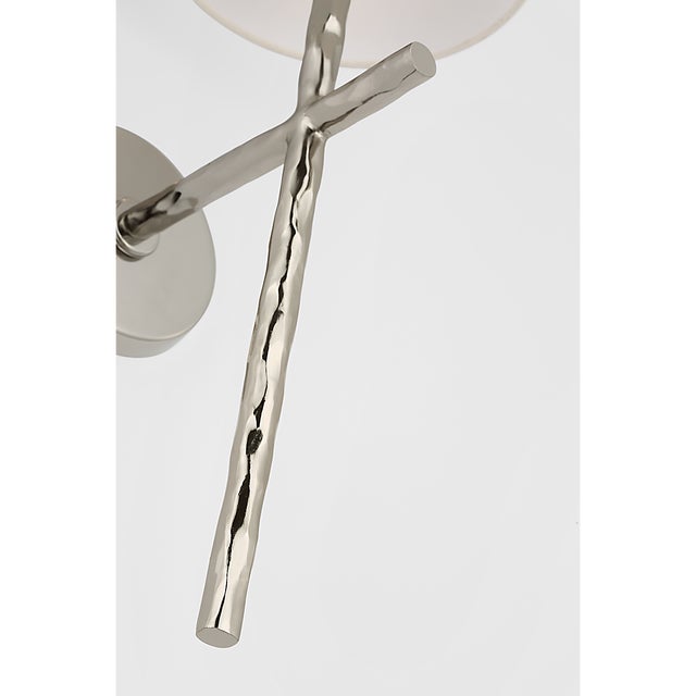 2020s Suzanne Kasler for Visual Comfort Signature Collette 23" Tail Sconce in Polished Nickel with Linen Shade For Sale - Image 5 of 9