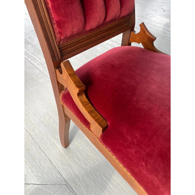 Late 19th Century Eastlake Tufted Velvet Chairs- Set of 2 For Sale - Image 9 of 12
